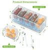 Ice Chilled Condiment Caddy Serving Tray Container Bar Garnish Holder Salad Platter Server Food Storage with 5 Removable Containers 5 Lids 2 Tongs 5 S