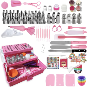 359PCs Cake Decorating Baking Supplies Kit, Baking Set with 66 Piping Tips, Icing Bags and Tips Set for Beginners,Baking Tools,Cupcake Decorating (Default: Default)