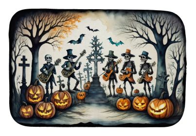 Mariachi Skeleton Band Spooky Halloween Dish Drying Mat Absorbent Dish Drying Mat Pad for Kitchen Counter Dish Drainer Mat for Countertop, 14 x 2 (Default: Default)