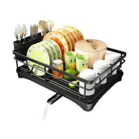Kitchen Storage Tools Dish Drying Rack for Kitchen Counter (Color: Black, Type: Style A)