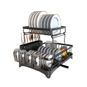 Kitchen Storage Tools Dish Drying Rack for Kitchen Counter (Color: Black, Type: Style B)